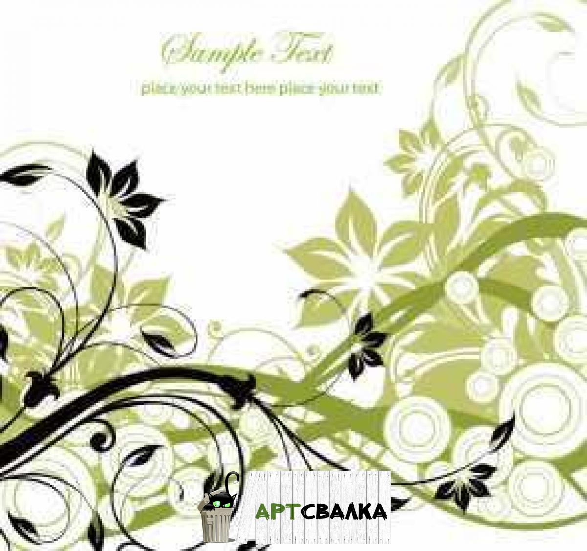 Векторная открытка с цветочным фоном | Vector card with floral background